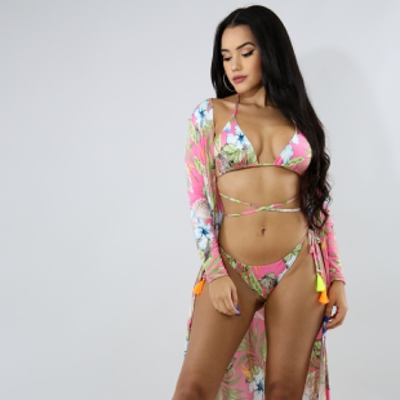 Neon Tassel Swim Set - Picture 1 of 1